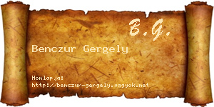 Benczur Gergely névjegykártya